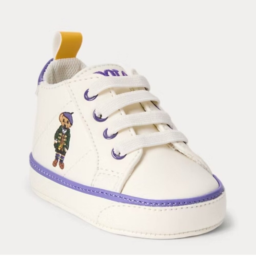 Quilton Polo Bear Faux-Leather Baby Sneaker